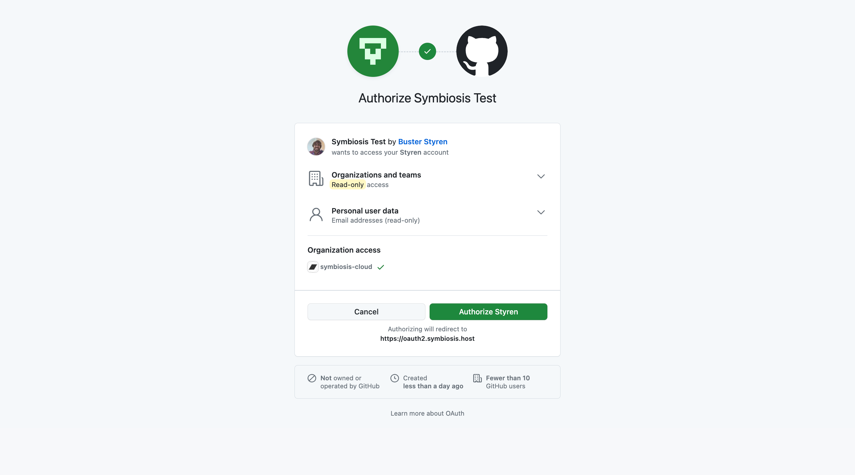 GitHub OAuth sign-in page